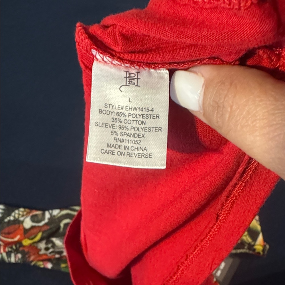 Ed Hardy  Red Long Sleeve Graphic crop tee - Picture 4 of 6